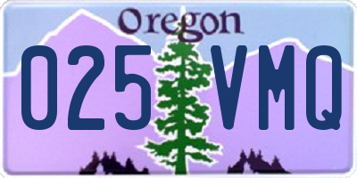 OR license plate 025VMQ