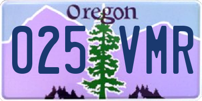 OR license plate 025VMR