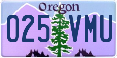 OR license plate 025VMU