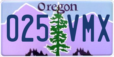 OR license plate 025VMX