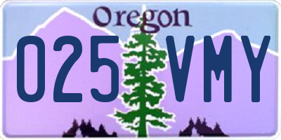 OR license plate 025VMY