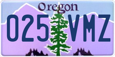 OR license plate 025VMZ