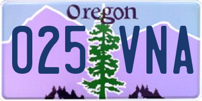 OR license plate 025VNA