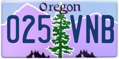 OR license plate 025VNB