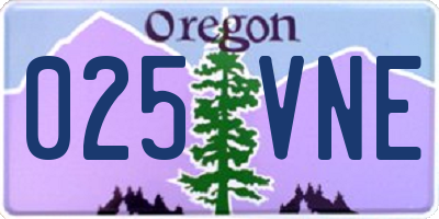 OR license plate 025VNE