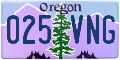 OR license plate 025VNG