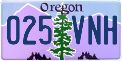 OR license plate 025VNH