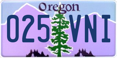 OR license plate 025VNI