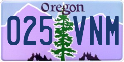 OR license plate 025VNM