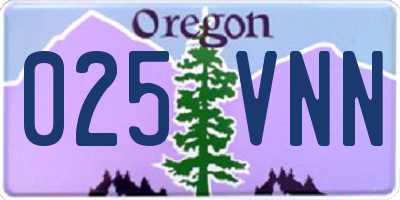 OR license plate 025VNN