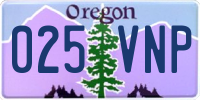 OR license plate 025VNP