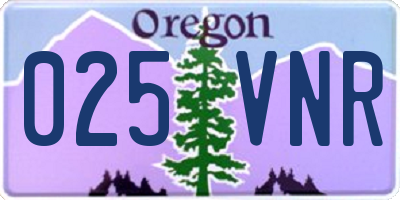 OR license plate 025VNR