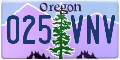 OR license plate 025VNV