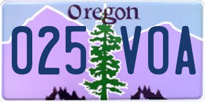 OR license plate 025VOA