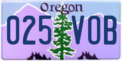 OR license plate 025VOB