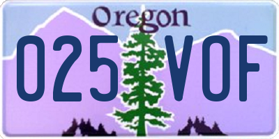 OR license plate 025VOF