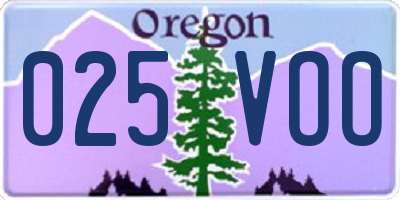 OR license plate 025VOO