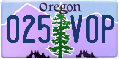 OR license plate 025VOP