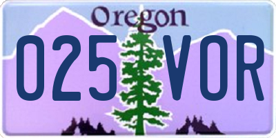 OR license plate 025VOR