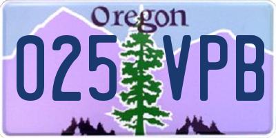 OR license plate 025VPB