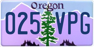 OR license plate 025VPG