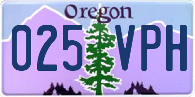 OR license plate 025VPH