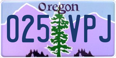 OR license plate 025VPJ