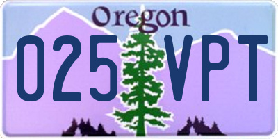 OR license plate 025VPT