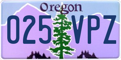 OR license plate 025VPZ