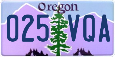 OR license plate 025VQA