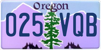 OR license plate 025VQB