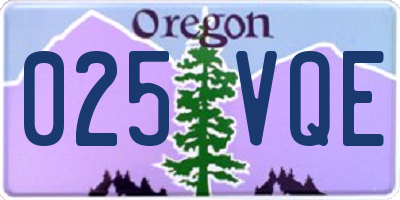 OR license plate 025VQE