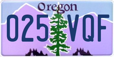 OR license plate 025VQF