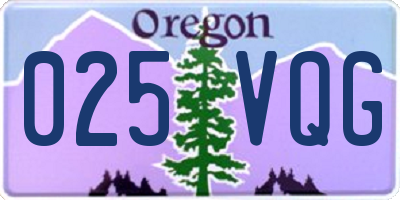 OR license plate 025VQG
