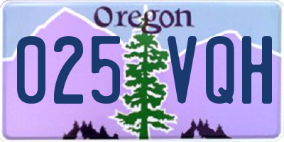 OR license plate 025VQH