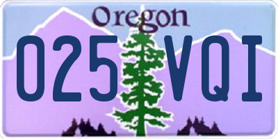 OR license plate 025VQI