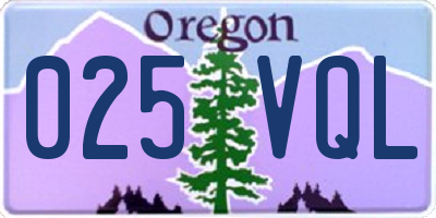 OR license plate 025VQL