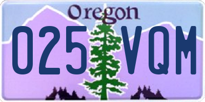 OR license plate 025VQM