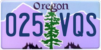 OR license plate 025VQS