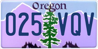 OR license plate 025VQV