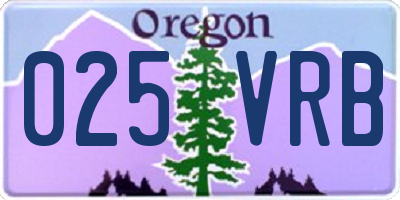 OR license plate 025VRB