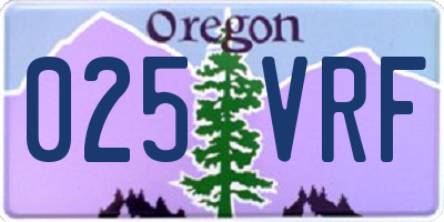 OR license plate 025VRF