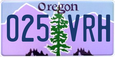 OR license plate 025VRH