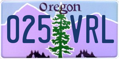 OR license plate 025VRL