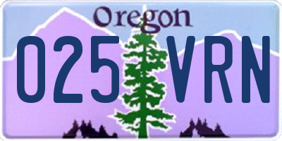 OR license plate 025VRN
