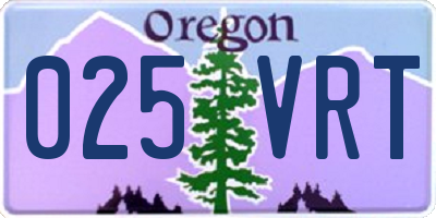 OR license plate 025VRT