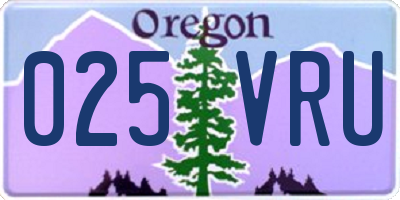 OR license plate 025VRU