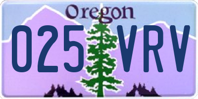 OR license plate 025VRV