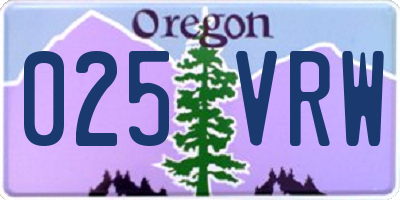 OR license plate 025VRW