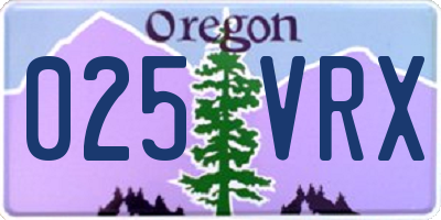 OR license plate 025VRX